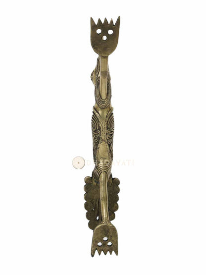 Peacock Design Door Handle Decorative Brass