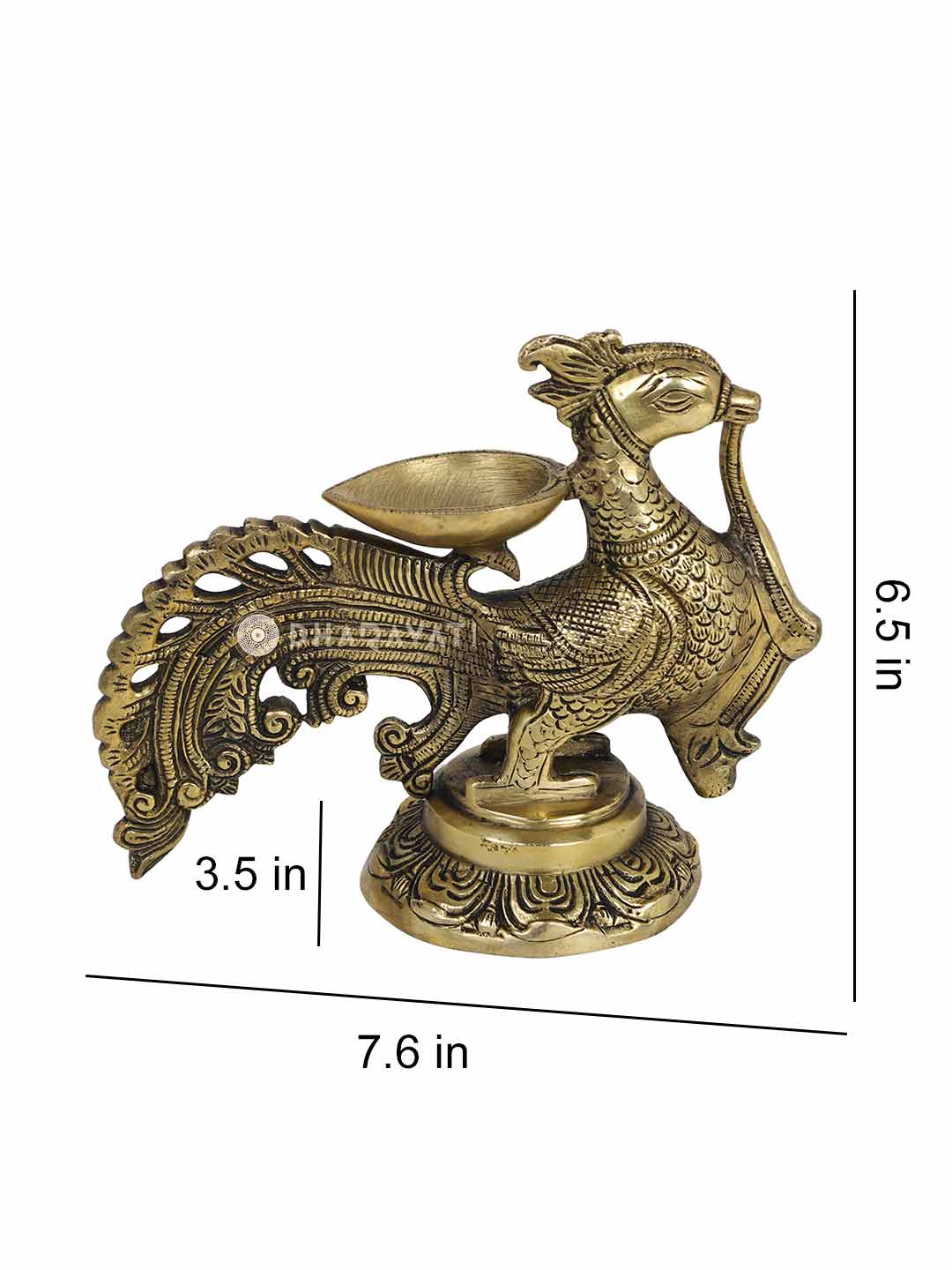 Peacock Diya Brass