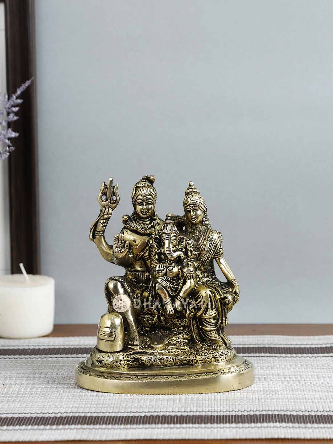 Shiva Family Decorative Brass Figurine