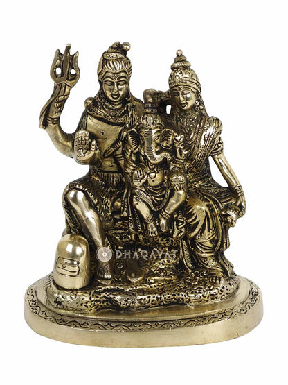 Shiva Family Decorative Brass Figurine