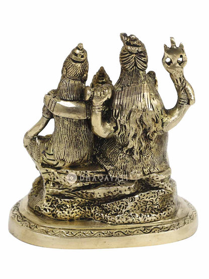 Shiva Family Decorative Brass Figurine