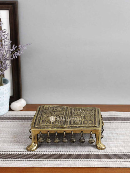 Small Chowki With Ghungroo Decorative Brass