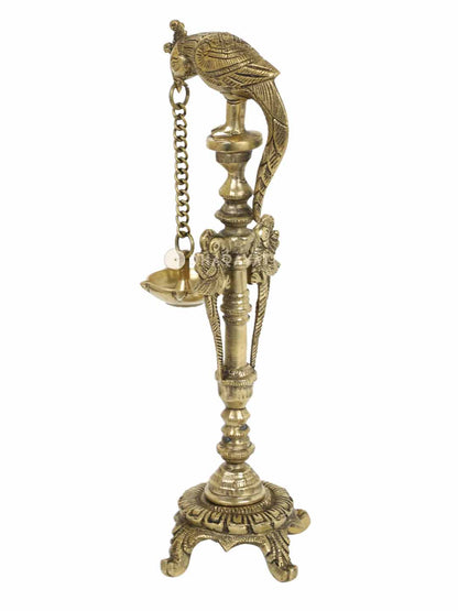 Twin Parrot Lamp With Chain Diya