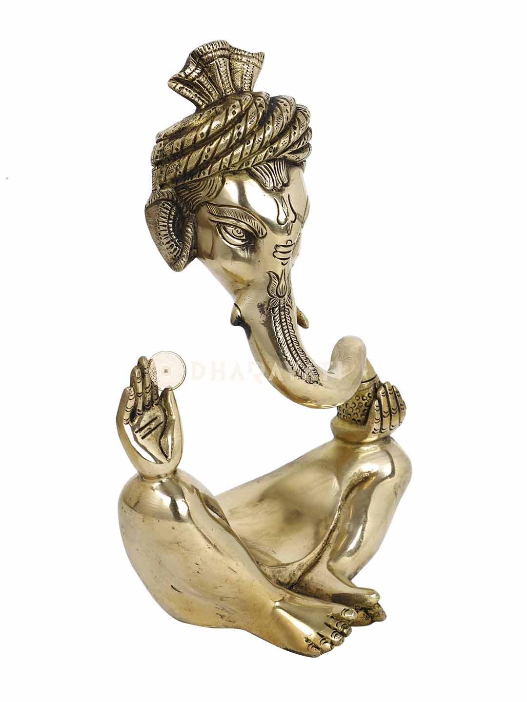 Turban Ganesh Decorative Brass Figurine