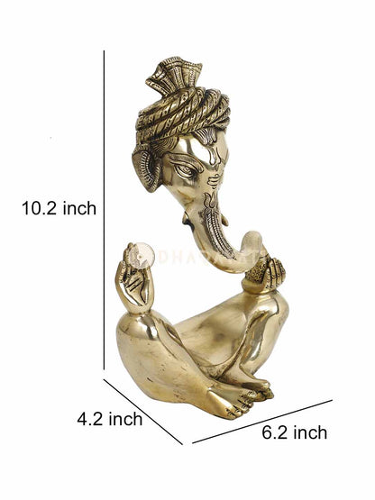 Turban Ganesh Decorative Brass Figurine