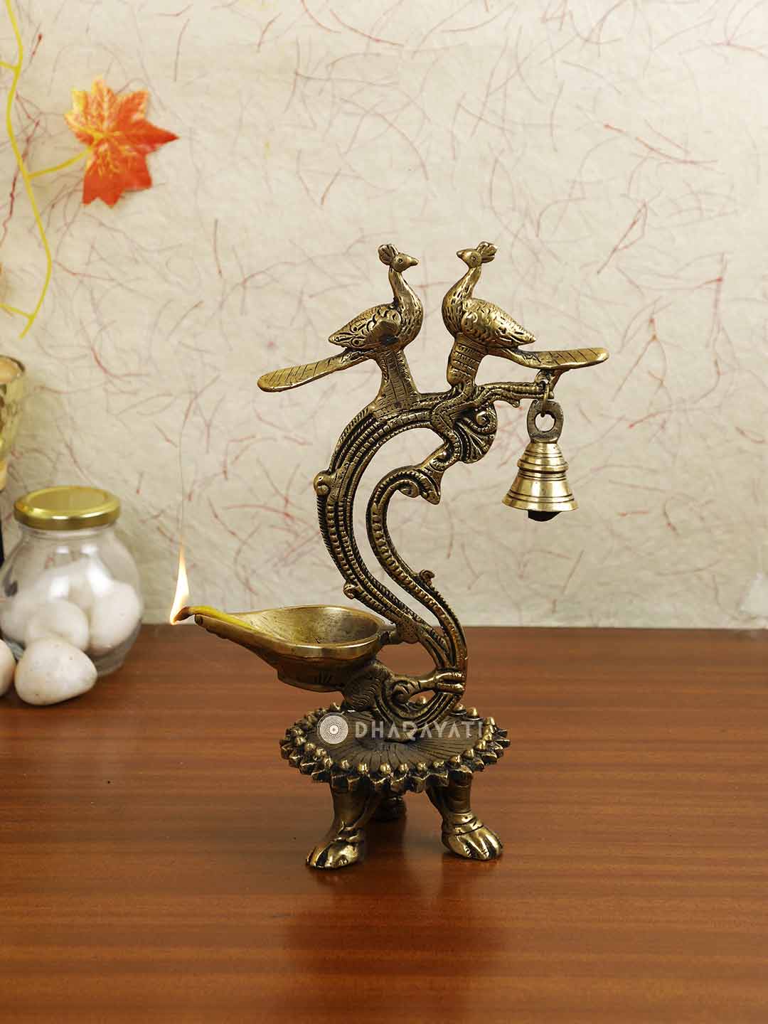 Two Birds Lamp Diya With Bell