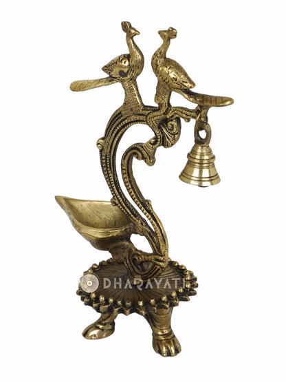 Two Birds Lamp Diya With Bell