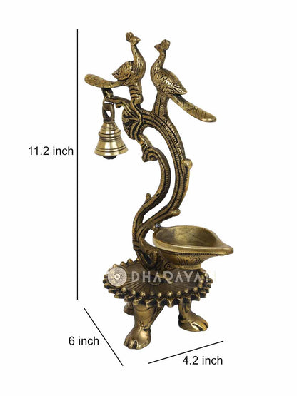 Two Birds Lamp Diya With Bell