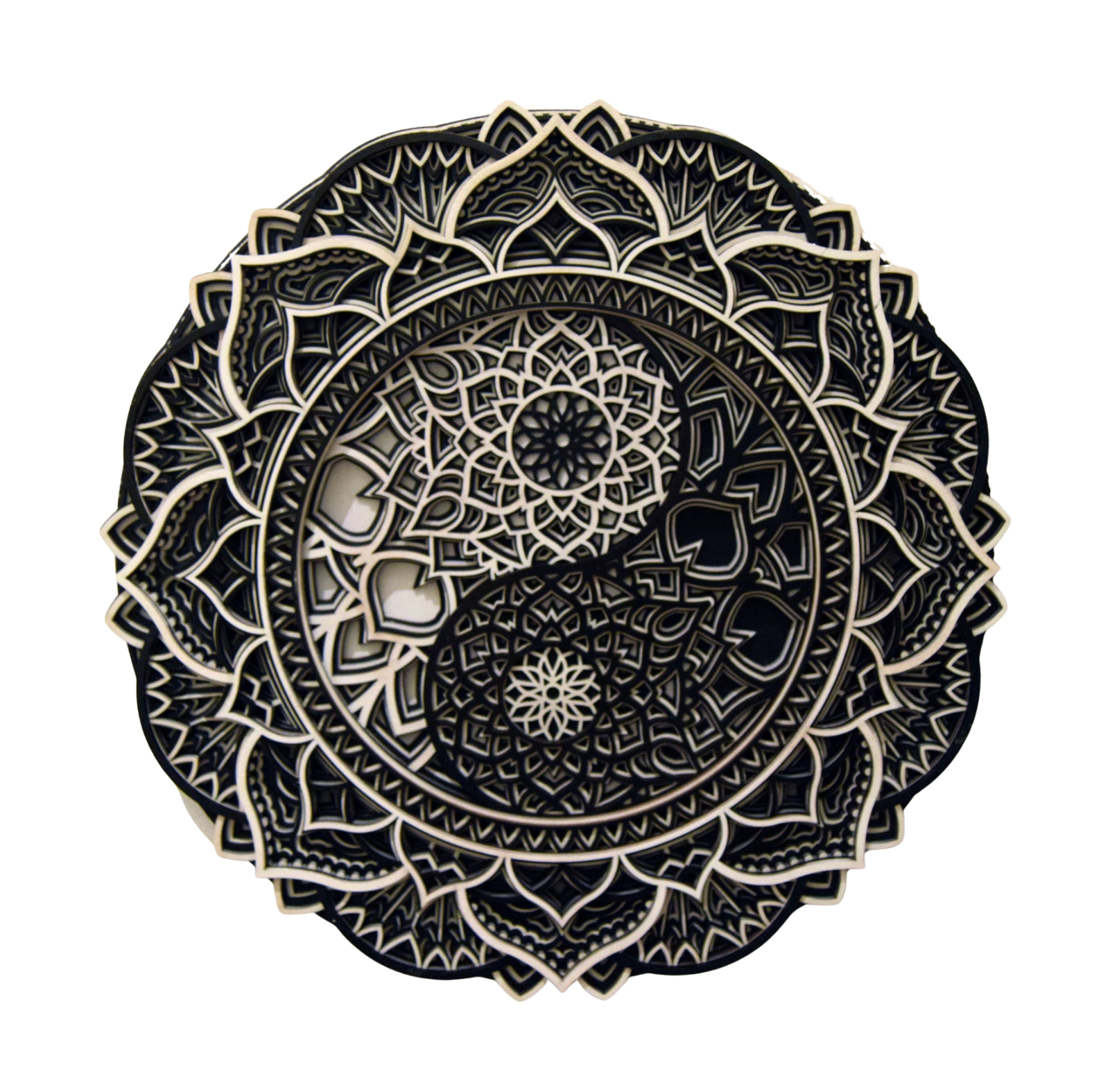 Yin Yang Mandala, Wood Mandala Zen | Wooden Wall Decor