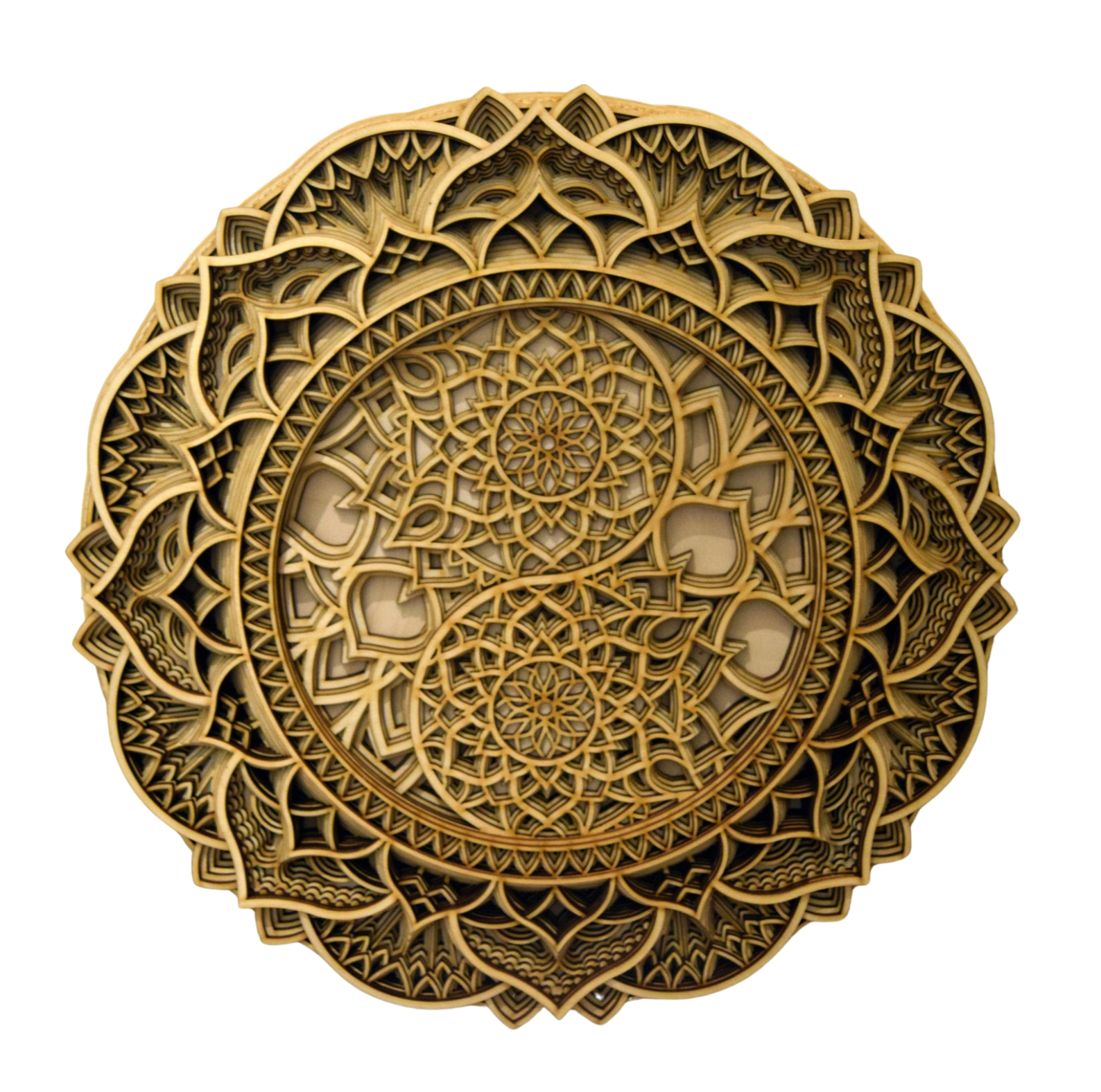 Yin Yang Mandala, Wood Mandala Zen | Wooden Wall Decor