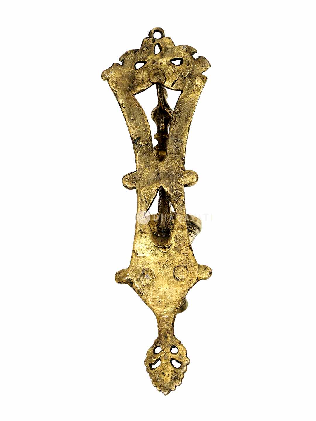 Wall Mount Diya Lamp With Bell Decorative Brass Figurine