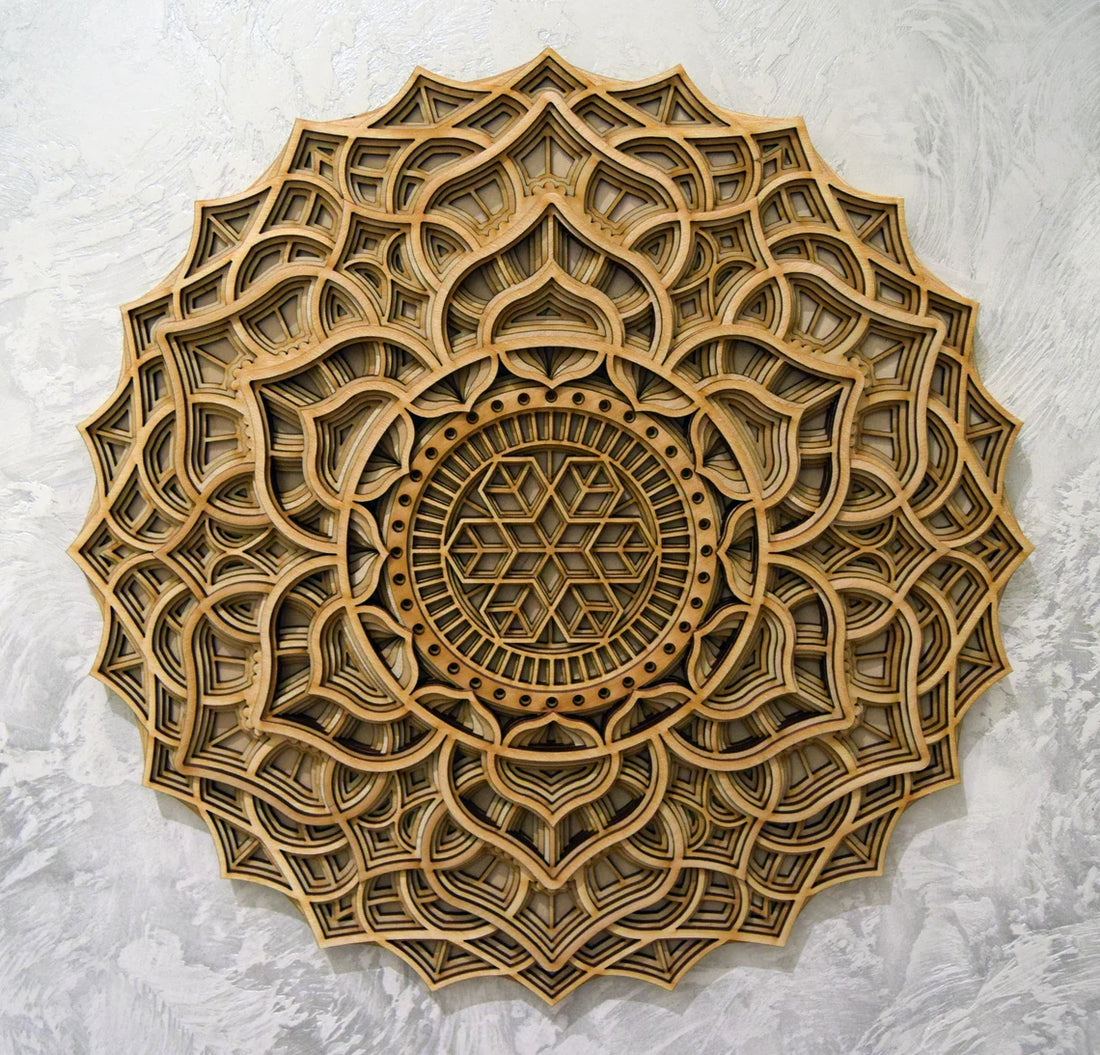 Circle Flower Geometric Design | Wooden Wall Decor