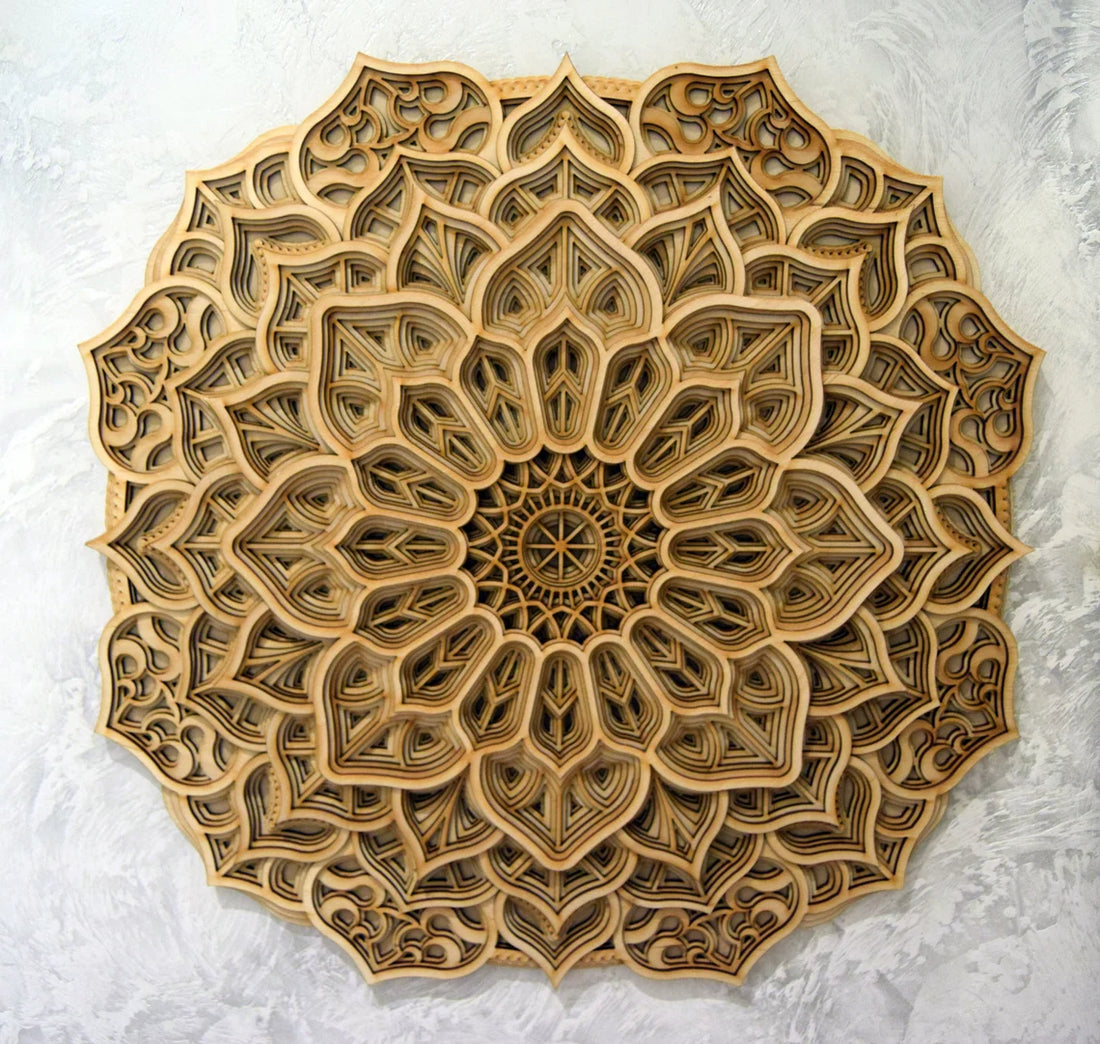 Geometric Art Flower Design | Wooden Wall Decor