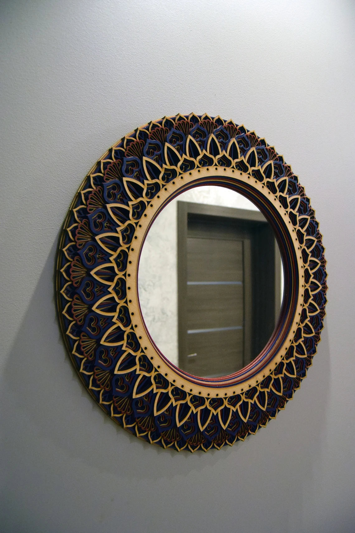 Geometry Mirror Home Decor |  Wooden Wall Decor