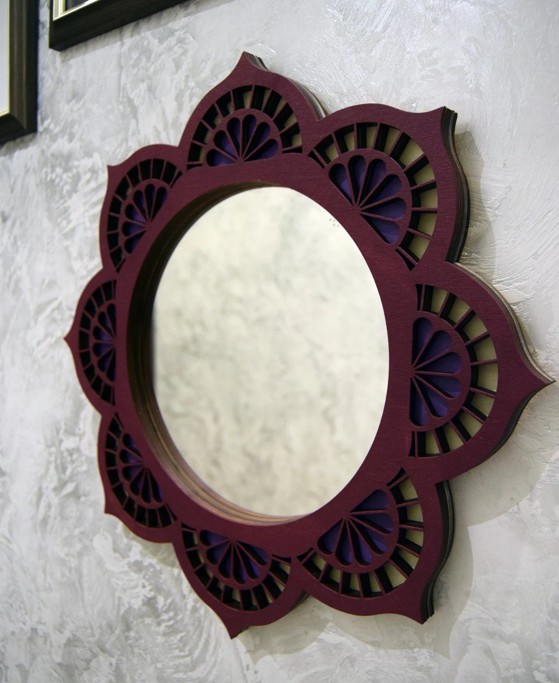 Mirror Wall Decor Desk Mirror |  Wooden Wall Decor