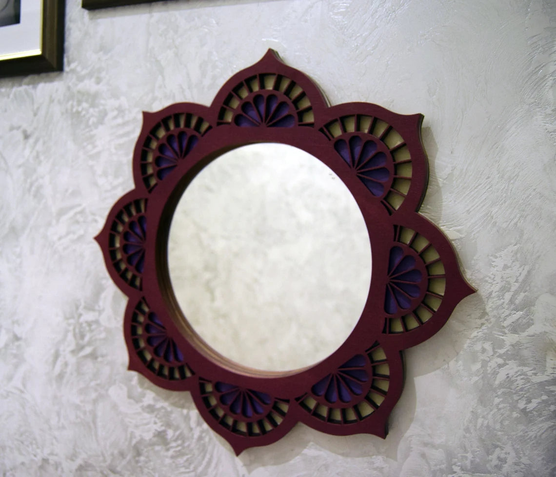 Mirror Wall Decor Desk Mirror |  Wooden Wall Decor