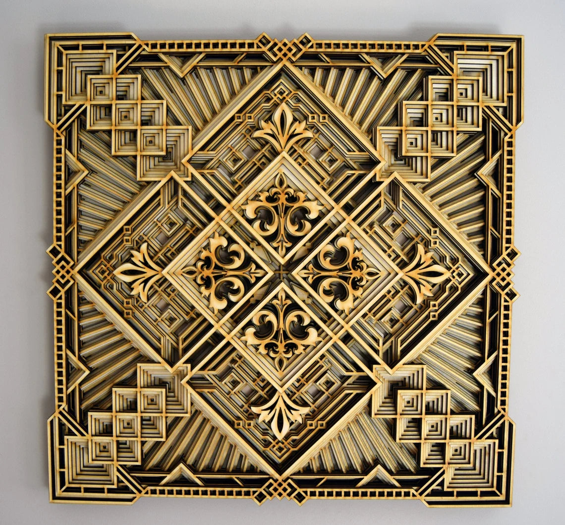 Complex Geometrical Mandala Design | Wooden Wall Decor