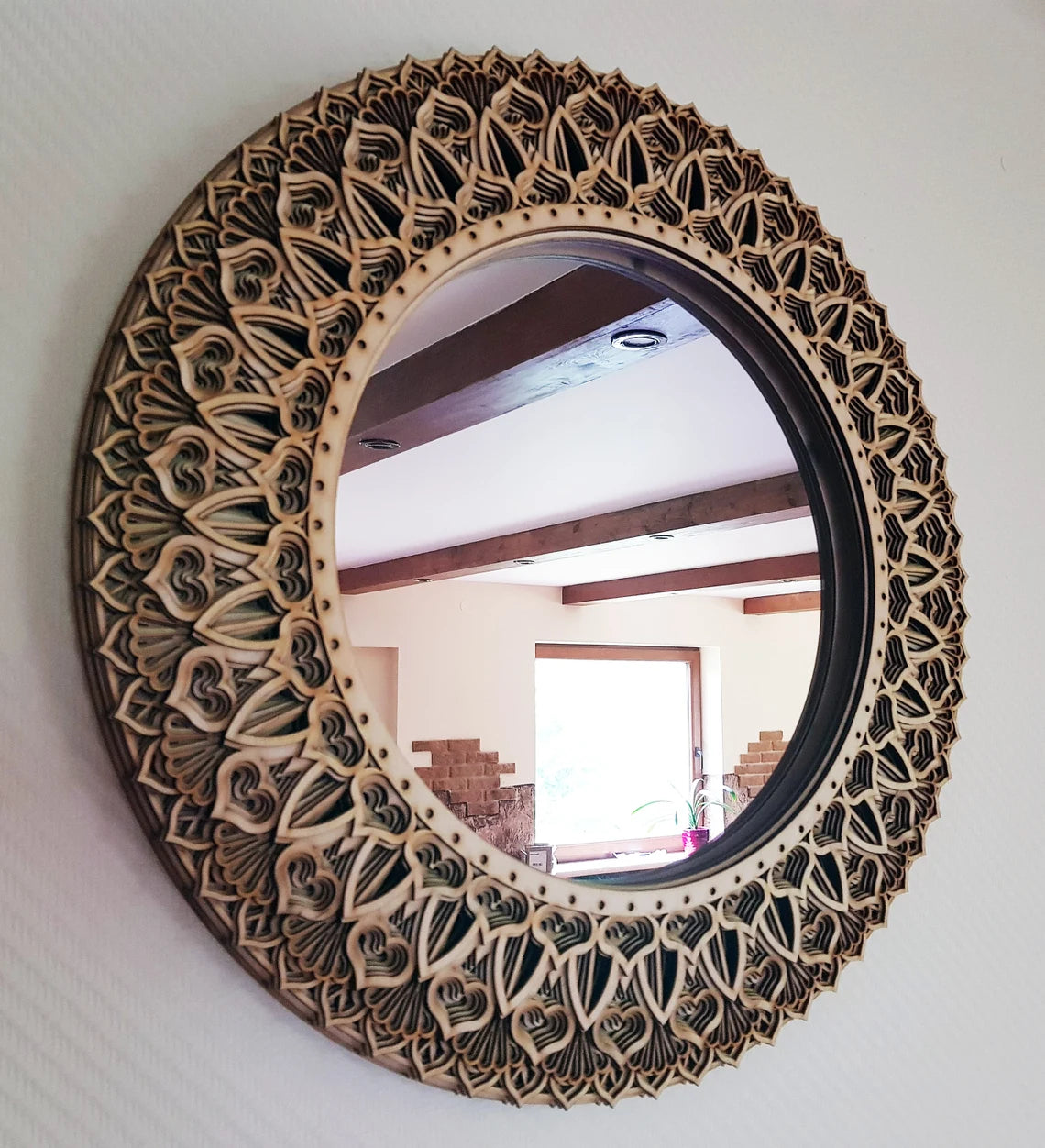 Geometry Mirror Home Decor |  Wooden Wall Decor