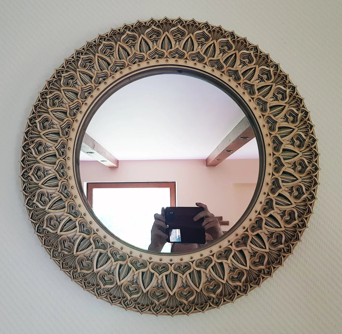 Geometry Mirror Home Decor |  Wooden Wall Decor