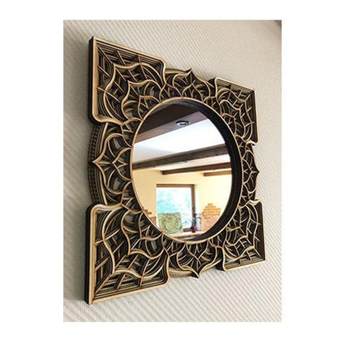 Rustic Home Decor  Antique mirror |  Wooden Wall Decor