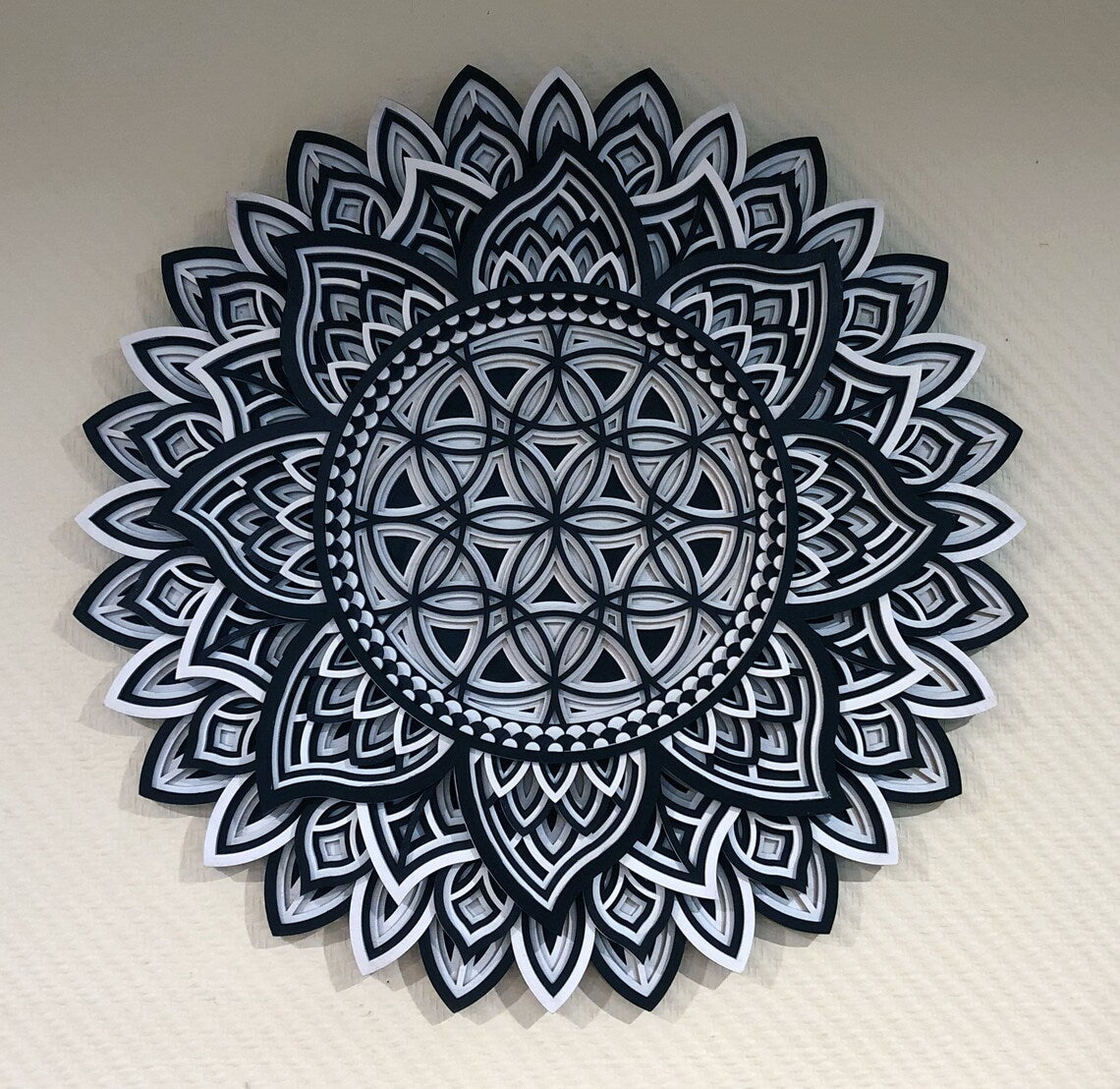 Sunflower Design Mandala Art | Wooden Wall Decor