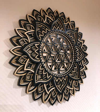 Sunflower Design Mandala Art | Wooden Wall Decor