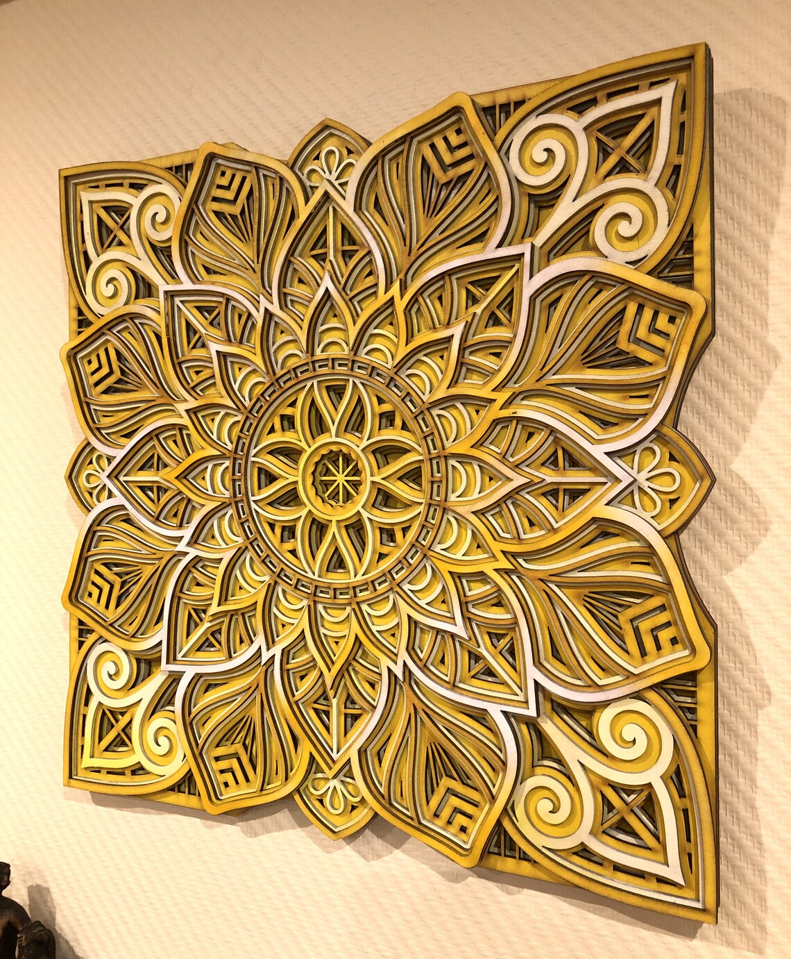 Unique Wall Art Flower Mandala Art | Wooden Wall Decor