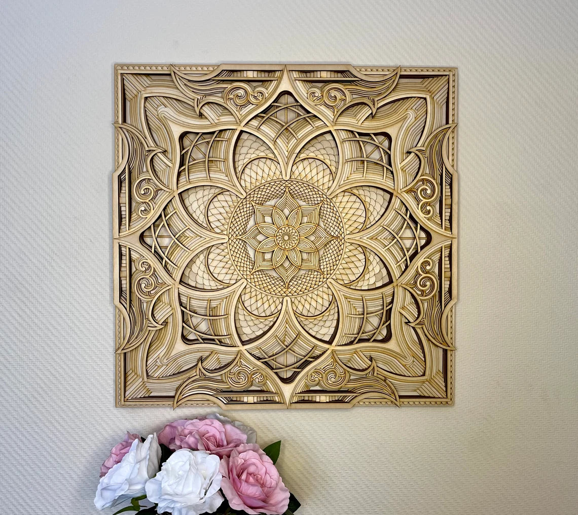 Modern Flower Art | Wooden Wall Decor