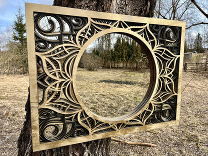 Mirror Mandala Wall Art |  Wooden Wall Decor