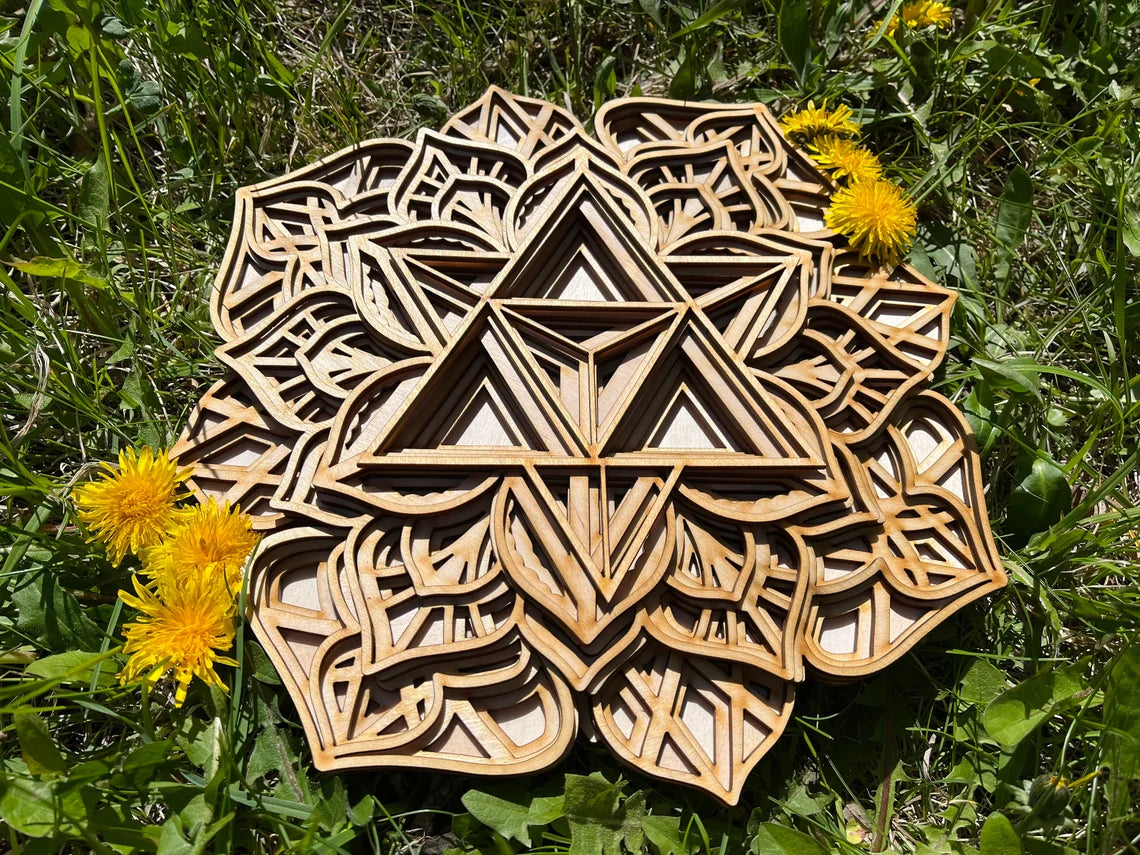 Merkaba Design Sacred Geometry | Wooden Wall Decor