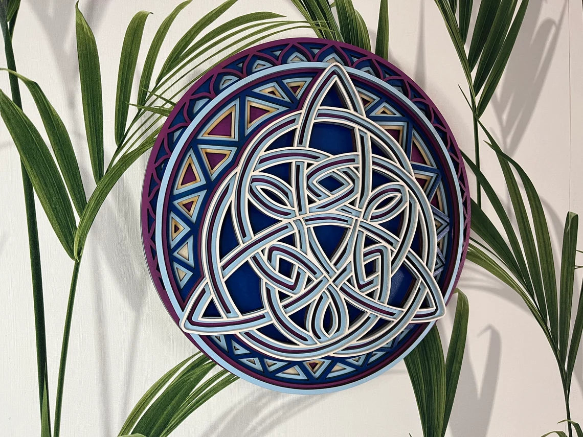 Triquetra Geometry Mandala Decor | Wooden Wall Decor