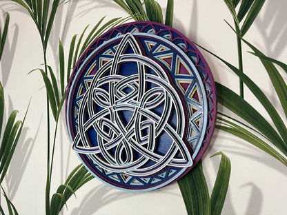 Triquetra Geometry Mandala Decor | Wooden Wall Decor