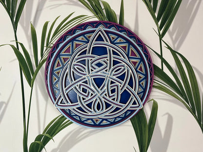 Triquetra Geometry Mandala Decor | Wooden Wall Decor