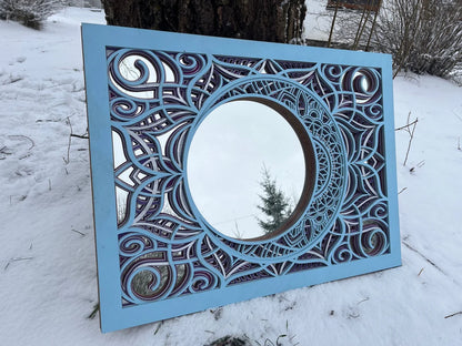 Moon Mirror Wall Hanging |  Wooden Wall Decor