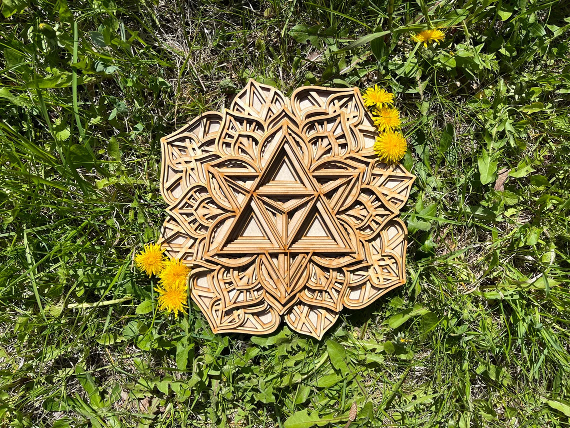 Merkaba Design Sacred Geometry | Wooden Wall Decor