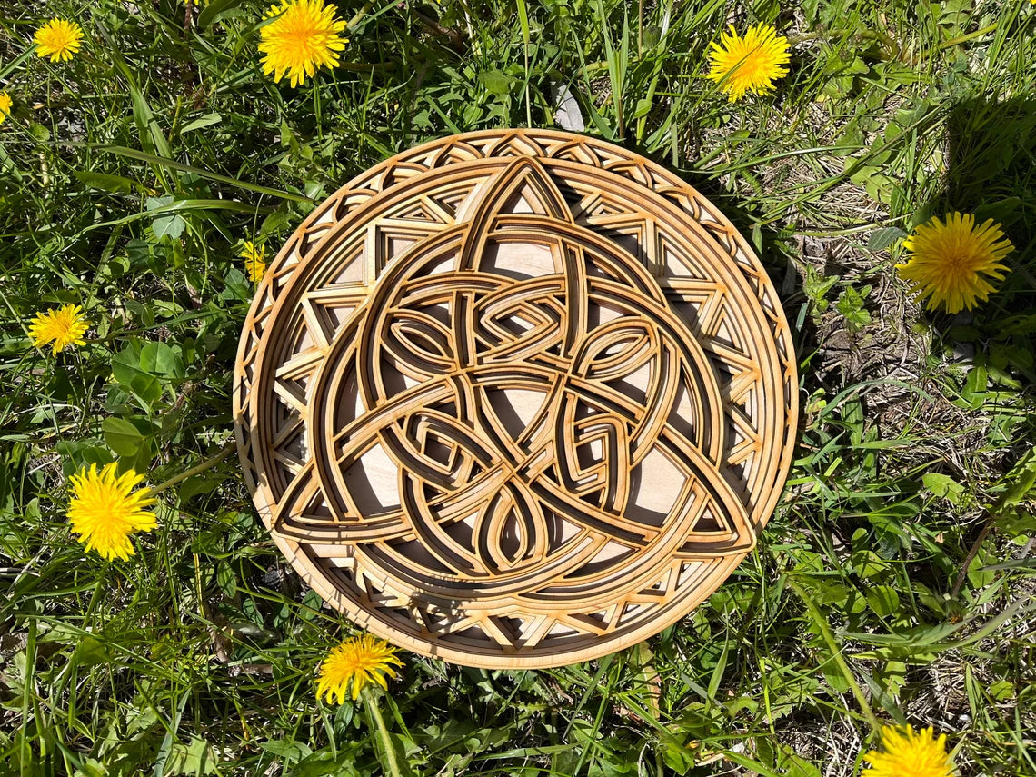 Triquetra Geometry Mandala Decor | Wooden Wall Decor