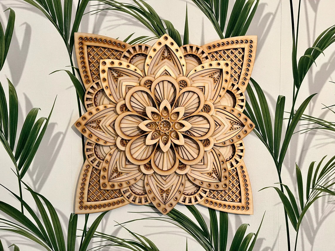 Wooden Mandala Flower Wall Hanging - Mandala