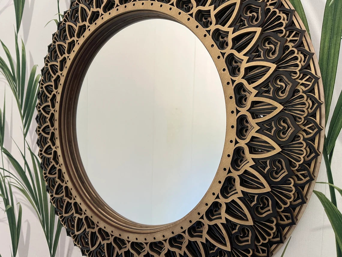 Geometry Mirror Home Decor |  Wooden Wall Decor