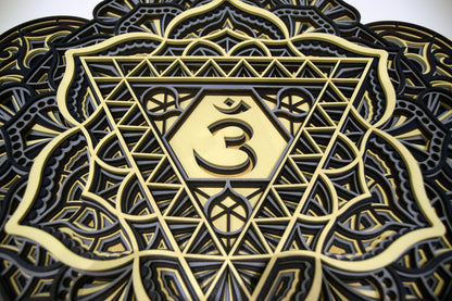 Third Eye Chakra, Geometric |  Wooden Wall Decor