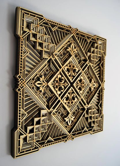 Complex Geometrical Mandala Design | Wooden Wall Decor