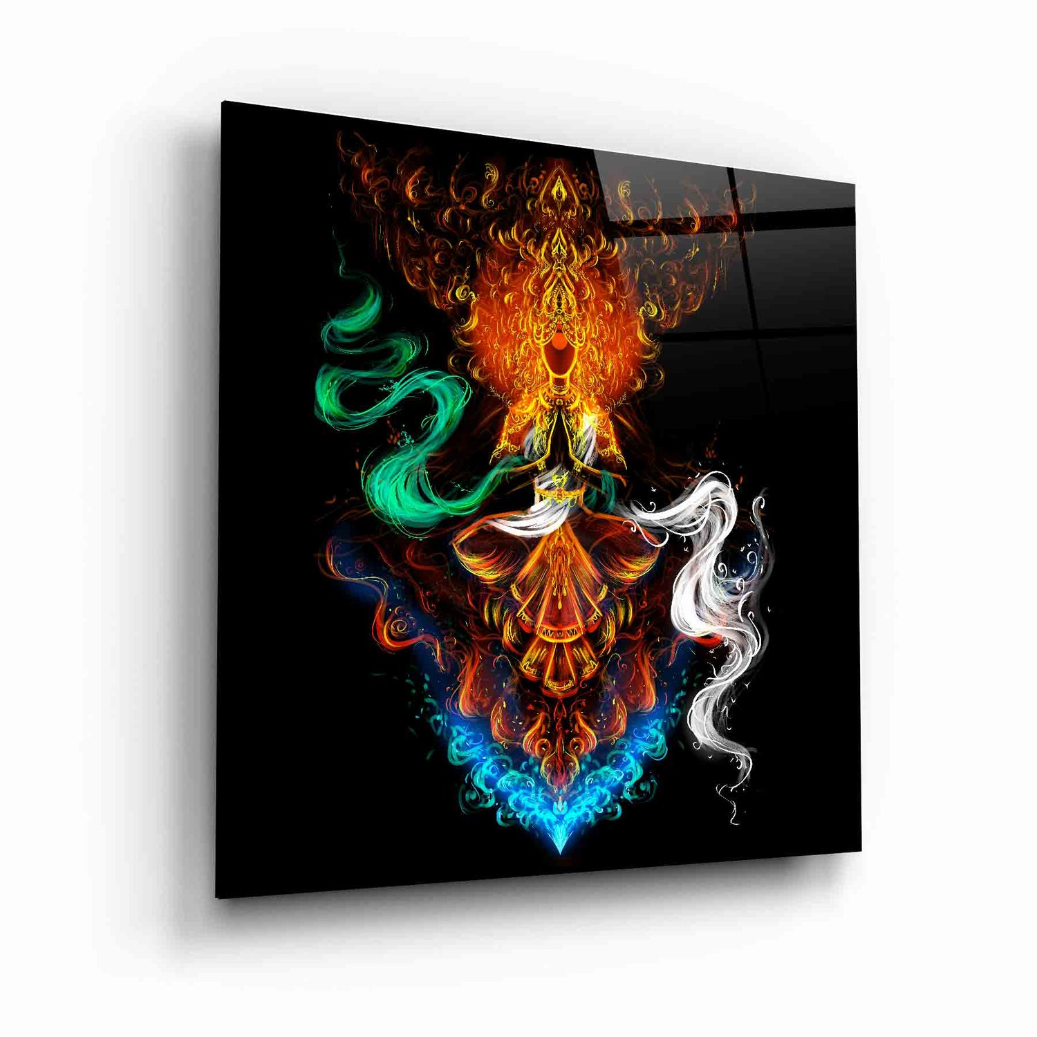 Pride of the Nation: Bharat Mata Vibrant Colors Glass Wall Art - Celebrate the Spirit of India