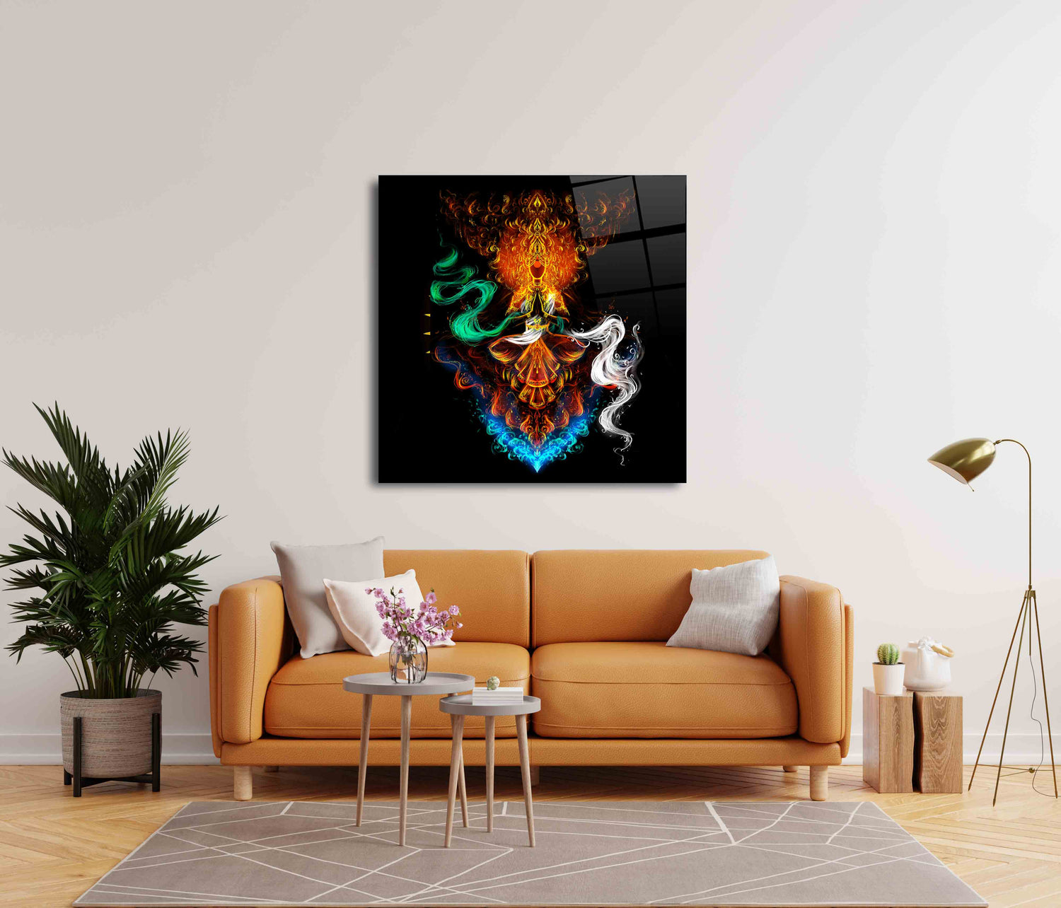 Pride of the Nation: Bharat Mata Vibrant Colors Glass Wall Art - Celebrate the Spirit of India