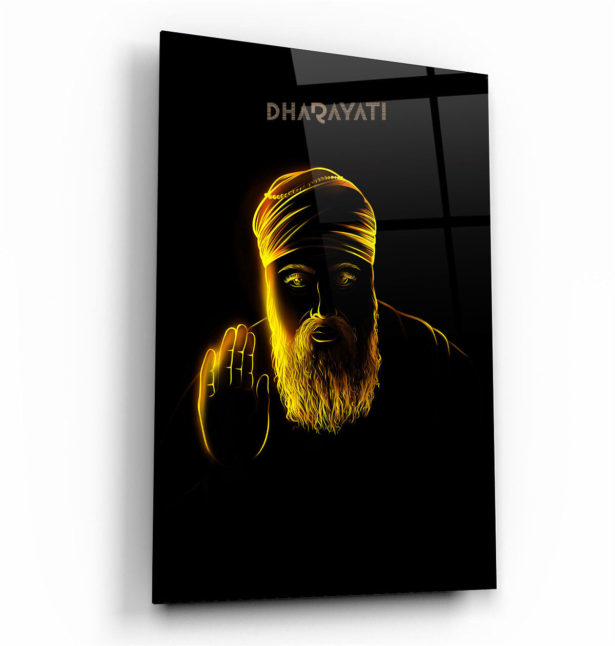 Guru Nanak Ji Glass Wall Art - Embrace Divine Enlightenment