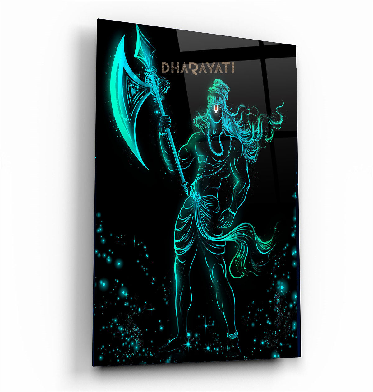 Unleash the Mighty Power: Parashurama with Axe Glass Wall Art