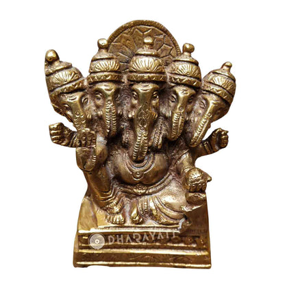 Brass Panchmukhi Ganesh