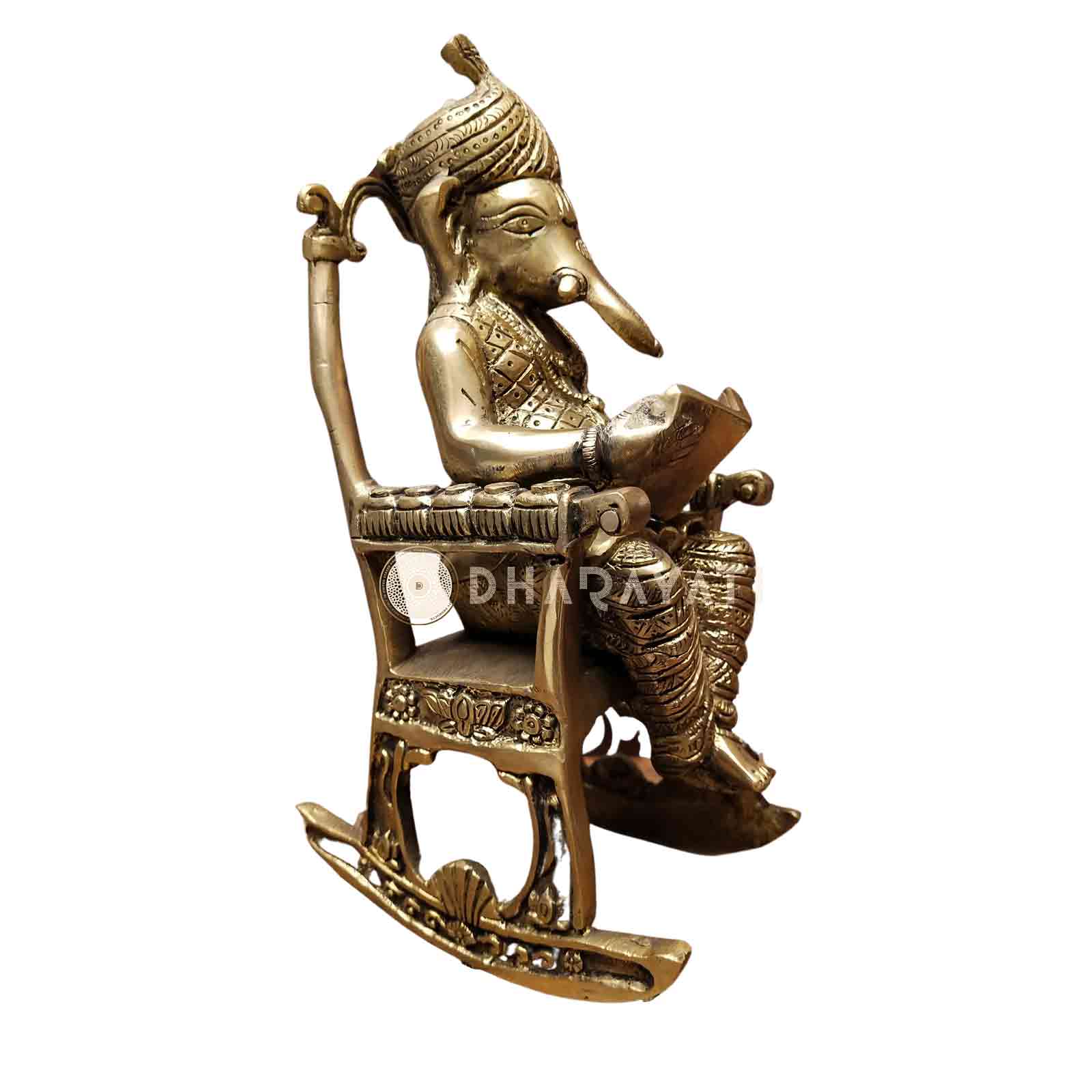 Brass Rocking Chair Ganesha