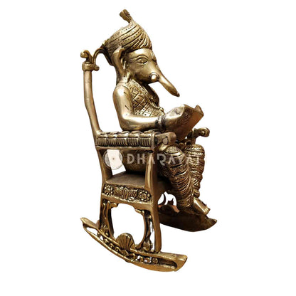 Brass Rocking Chair Ganesha