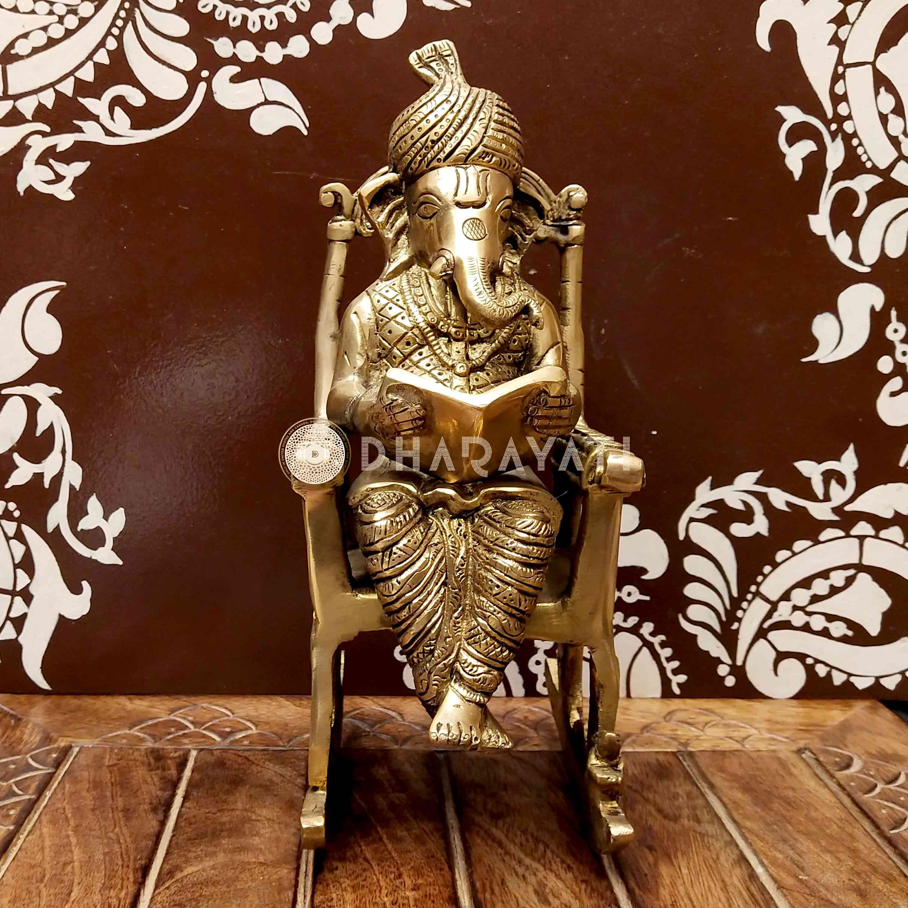 Brass Rocking Chair Ganesha